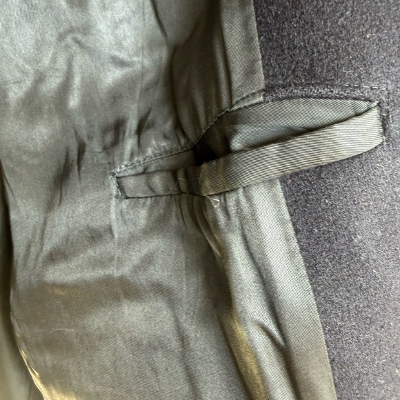 Men's US Navy Black Coat 100% Wool - Picture 4 of 6